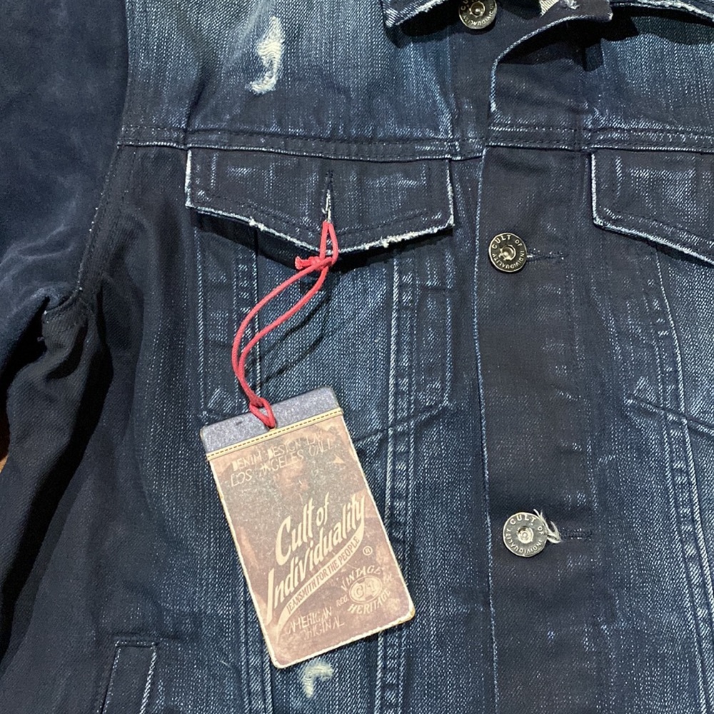 NWT Cult of Individuality SAMPLE Heritage Denim & Suede Jean Jacket #C65 - Picture 6 of 16